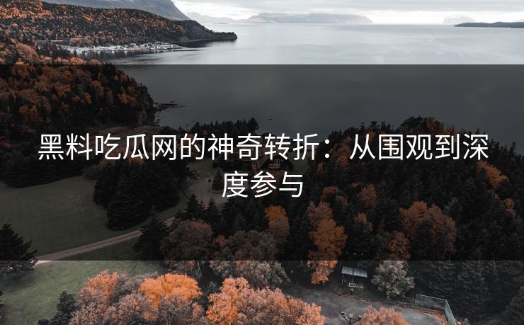 黑料吃瓜网的神奇转折：从围观到深度参与